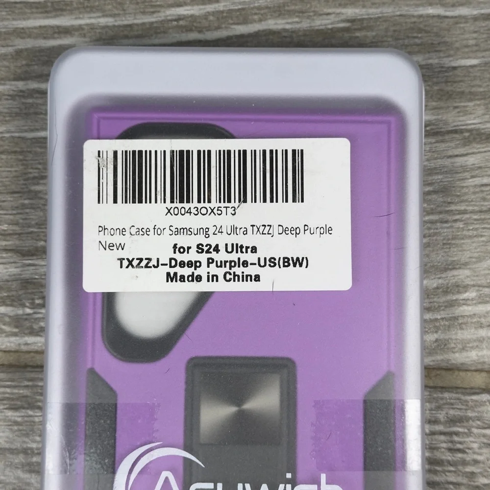 Asuwish Samsung S24 Ultra Phone Case Glass Protector Deep Purple Kickstand